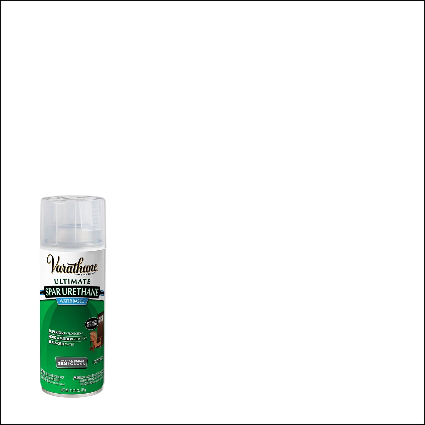 6 Pack, Semi-Gloss Clear, Varathane Exterior Wood Ultimate Spar Urethane Water-Based-250181, 11.25 Oz Aerosol Spray