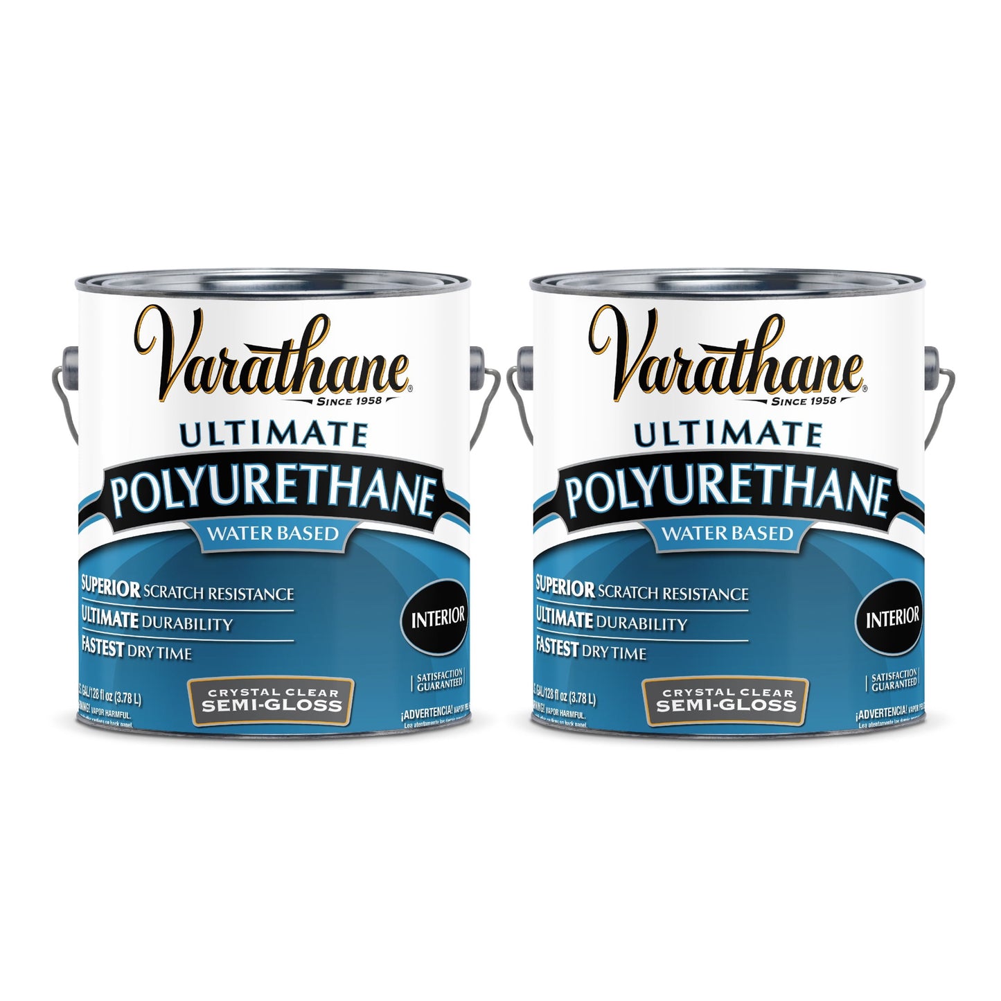 2 Pack, Semi-Gloss Clear, Varathane Ultimate Polyurethane Water-Based-200131, Gallon