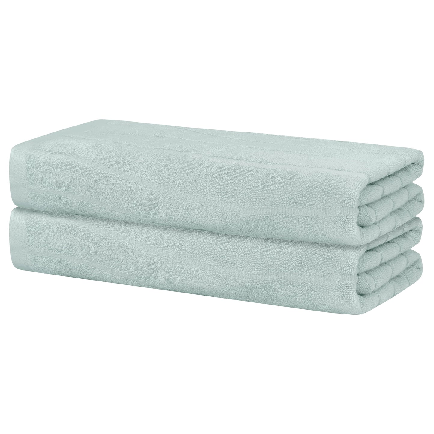 Unique Bargains 100% Cotton 2 Pcs Bath Towels Light Weight and Highly Absorbent Towels Blue 28" x 56"