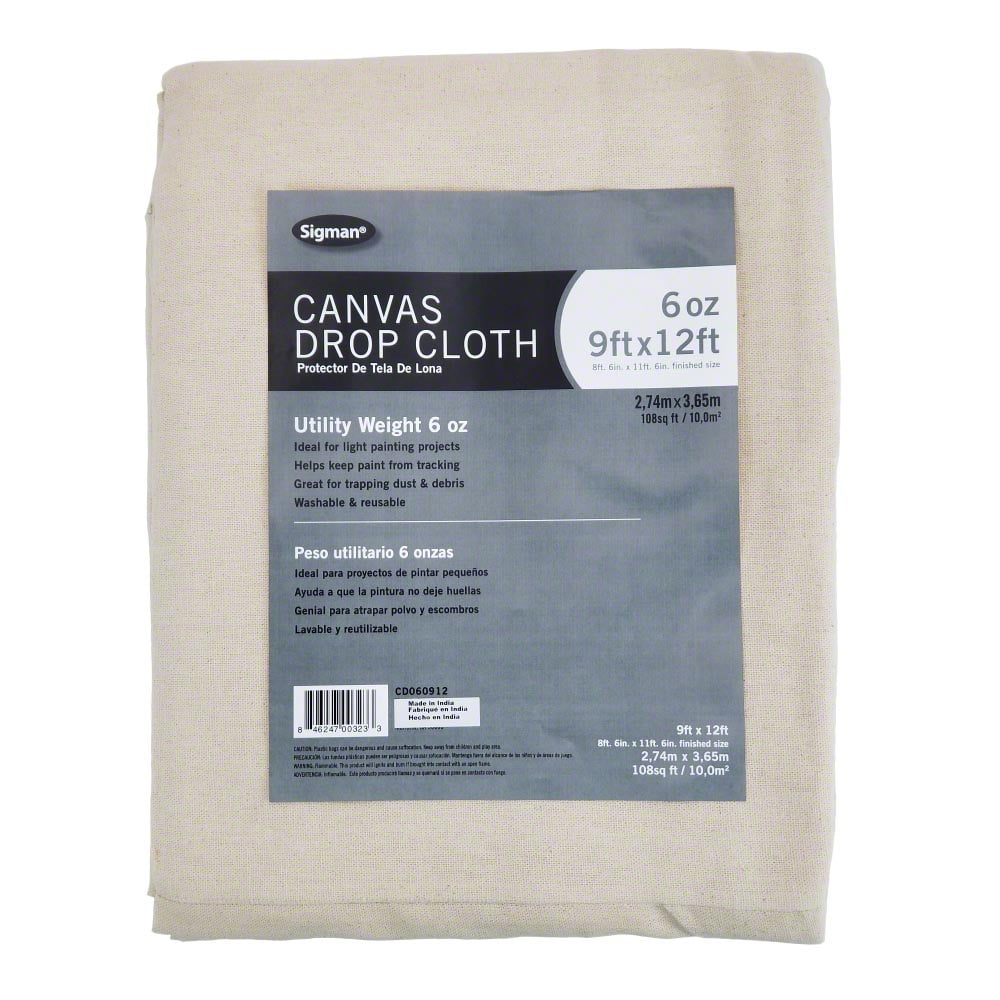 Sigman 9' x 12' 6 oz Canvas Drop Cloth