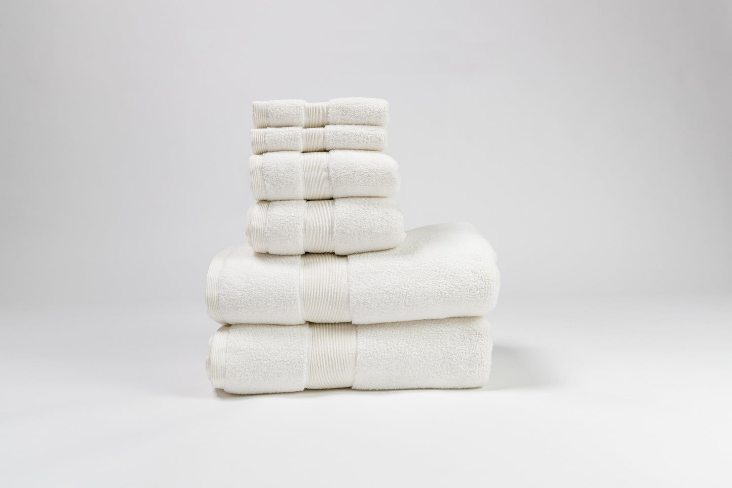 Signature 6-Piece 100% Cotton Bath Towel Set in Creme