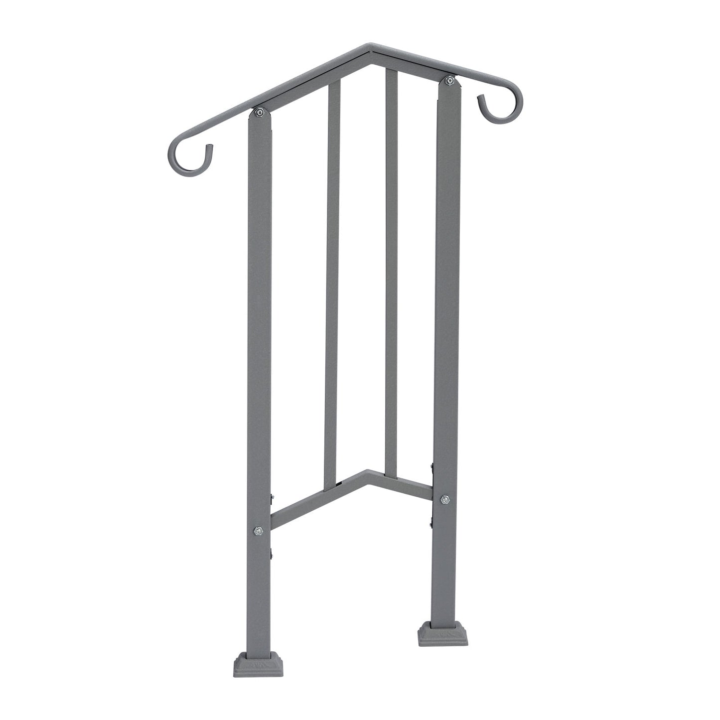 Copper Galvanized Iron Single Step Outdoor Stair Handrail Weather Resistant Anti-Rust Porch Safety Step Railing With Full Installation Hardware