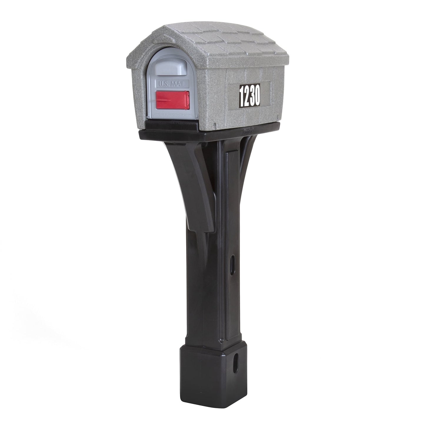 Simplay3 Classic Home Post Mounted Gray Mailbox, Rust Resistant