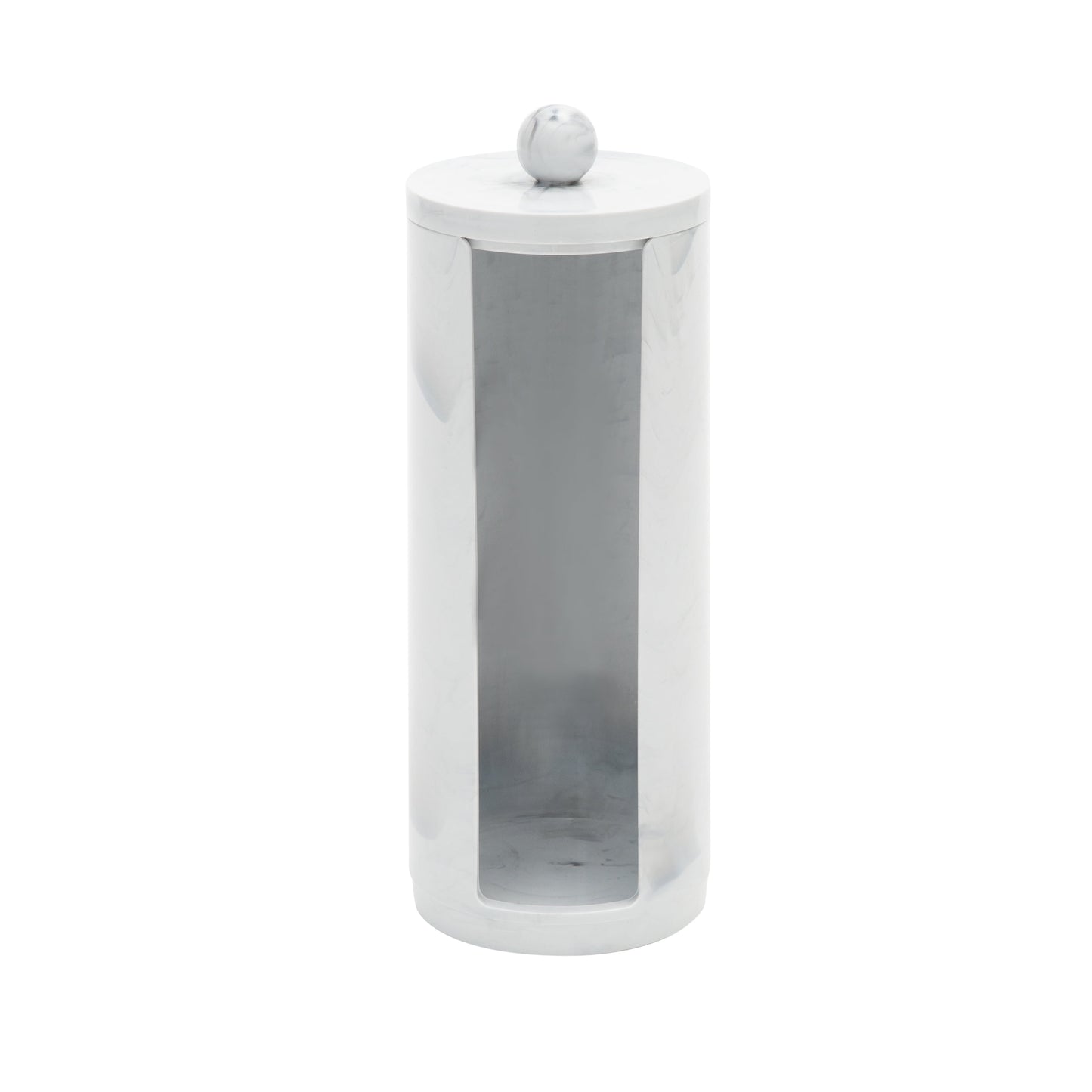 Simplify 2-Piece Cotton Pads Holder with Lid, Marble Design
