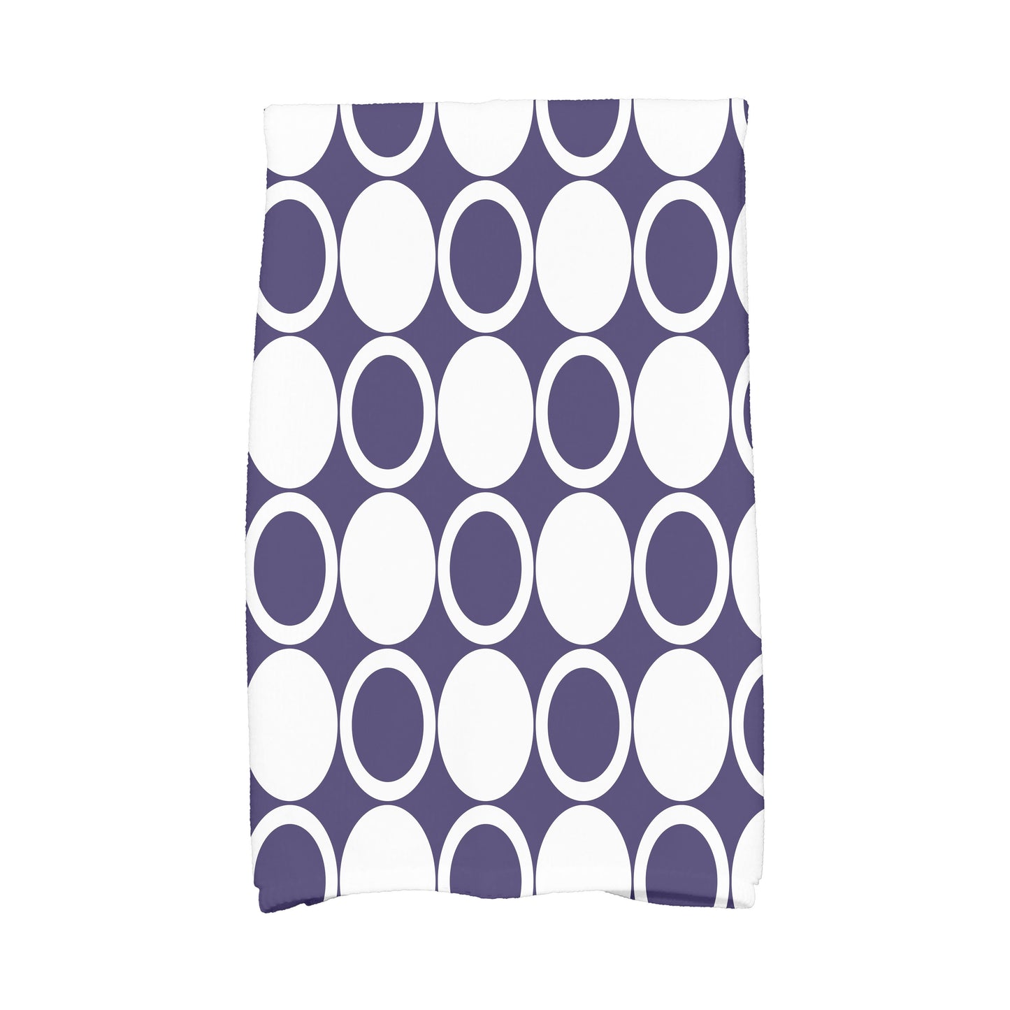 Simply Daisy, 16 x 25 Inch, Small Modcircles, Geometric Print Kitchen Towel, Navy Blue