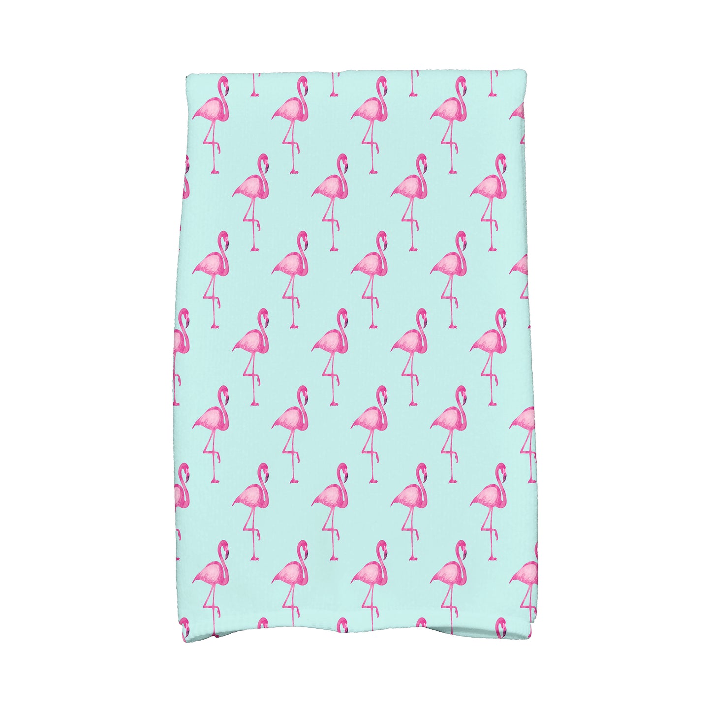 Simply Daisy, 16 x 25 inch, Flamingo Fanfare Multi, Animal Print Kitchen Towel, Aqua