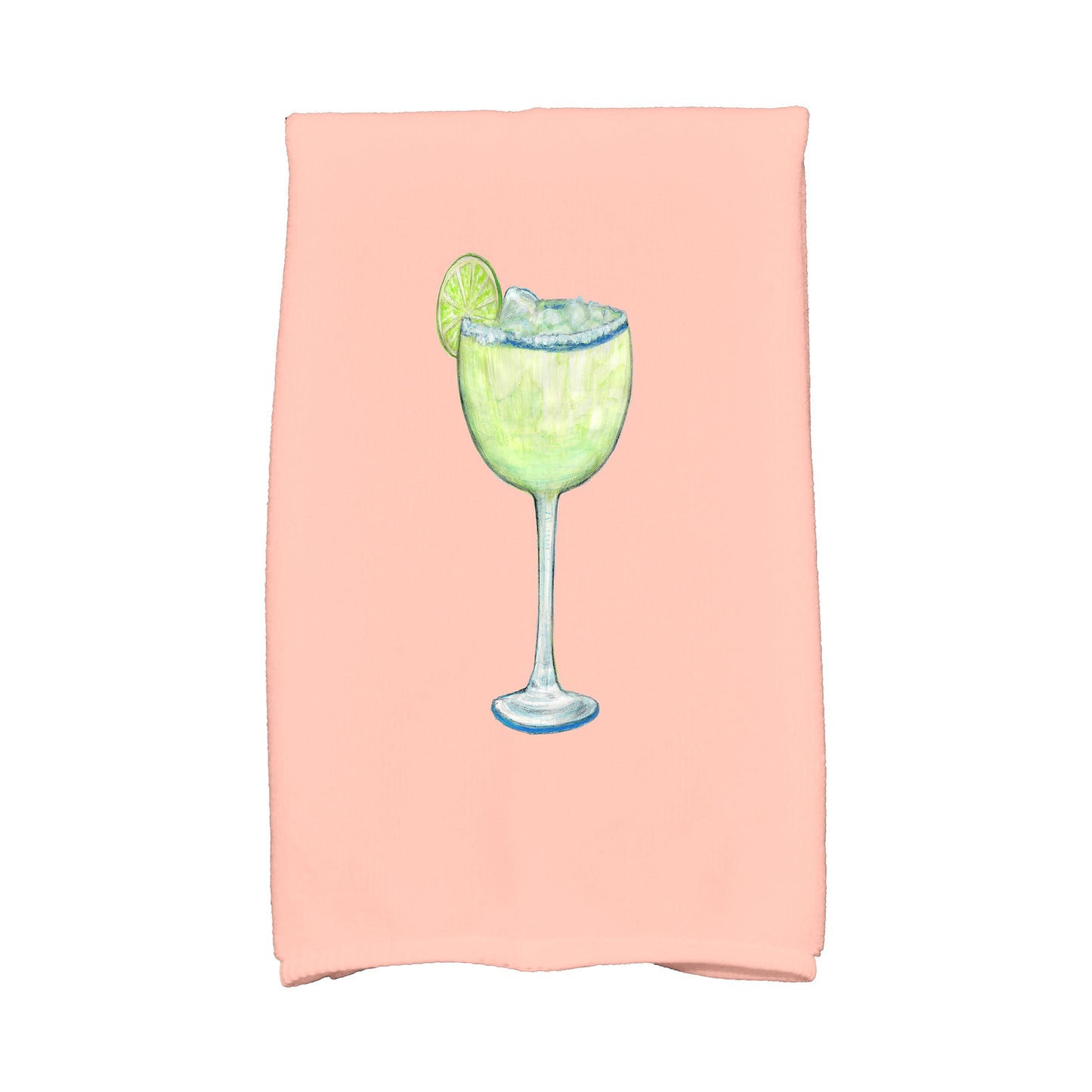 Simply Daisy, 16 x 25 inch, Margarita Plain, Geometric Print Kitchen Towel, Coral