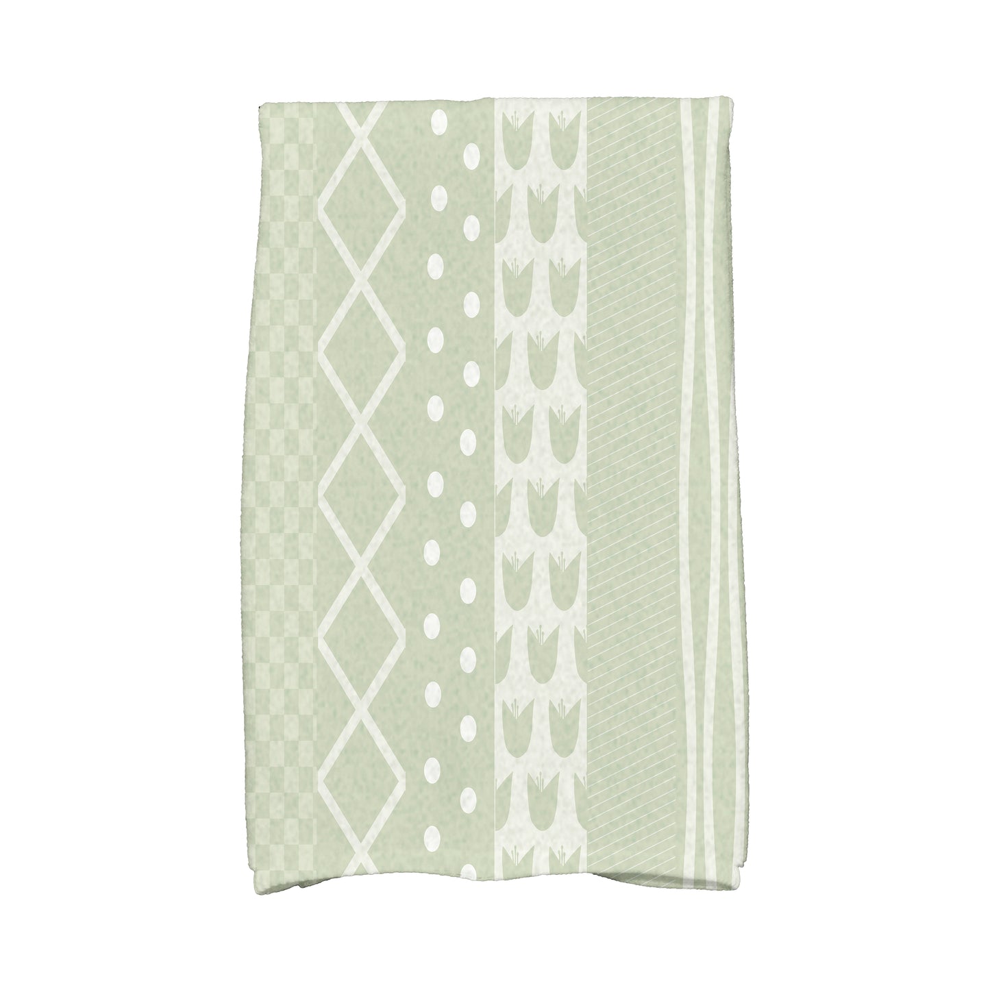 Simply Daisy, 16 x 25 inch, Pattern Stripe Kitchen Towel, Green