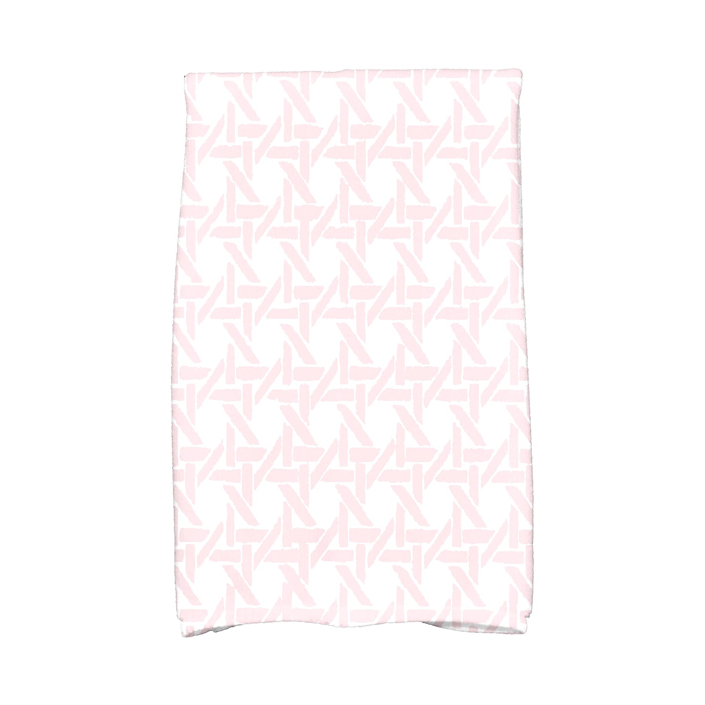 Simply Daisy, 16 x 25 inch, Rattan Geometric, Geometric Print Kitchen Towel, Pink