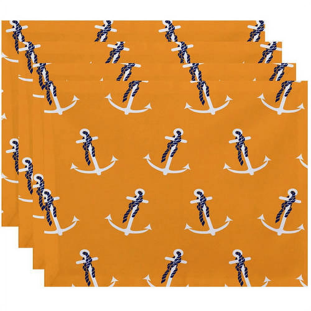 Simply Daisy 18" x 14" Anchor Whimsy Geometric Print Placemats, Set of 4