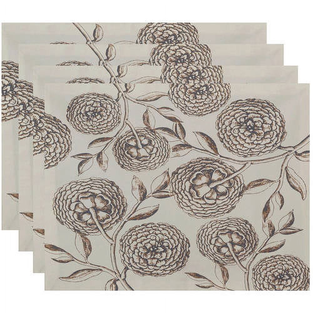 Simply Daisy 18" x 14" Antique Flowers Floral Print Placemats, Set of 4