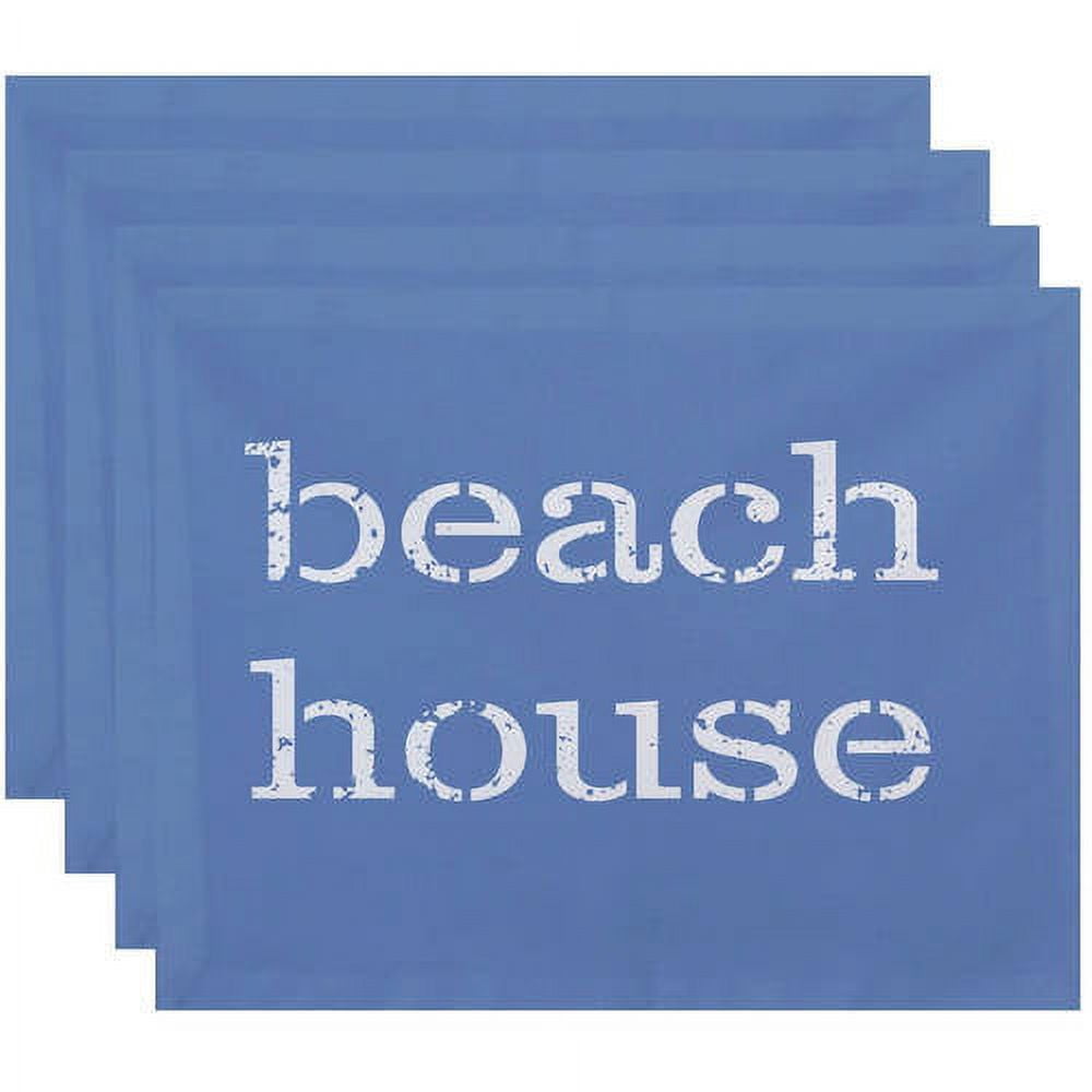 Simply Daisy 18" x 14" Beach House Word Print Placemats, Set of 4