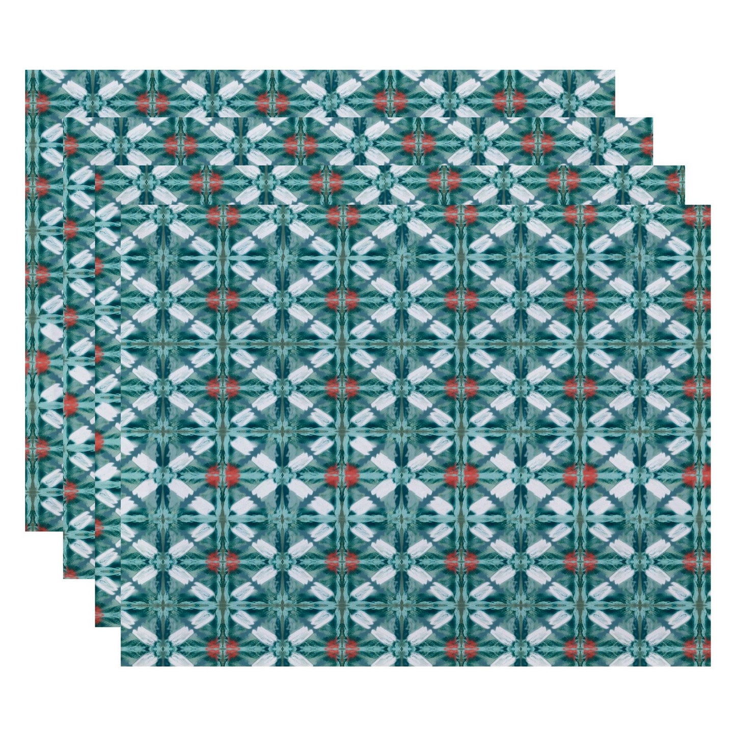 Simply Daisy 18" x 14" Beach Tile Geometric Print Placemat, Set of 4