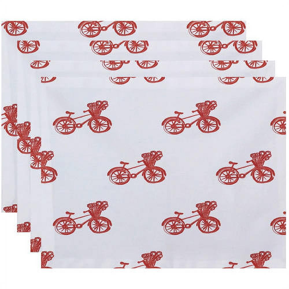 Simply Daisy 18" x 14" Bicycles! Geometric Print Placemat