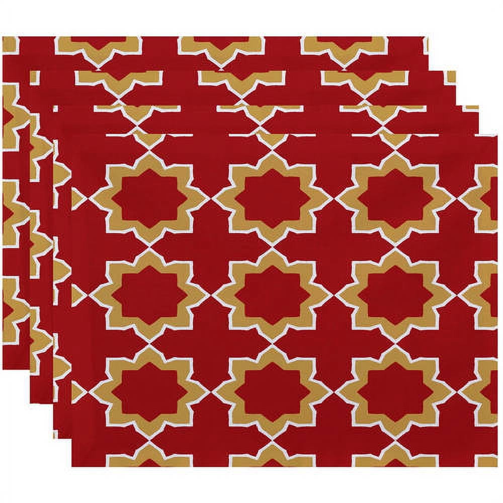 Simply Daisy 18" x 14" Bohemian 2 Geometric Print Placemats, Set of 4