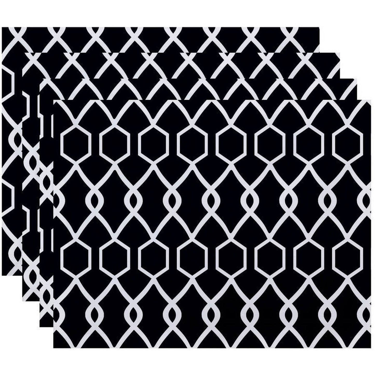 Simply Daisy 18" x 14" Charleston Geometric Print Placemats, Set of 4