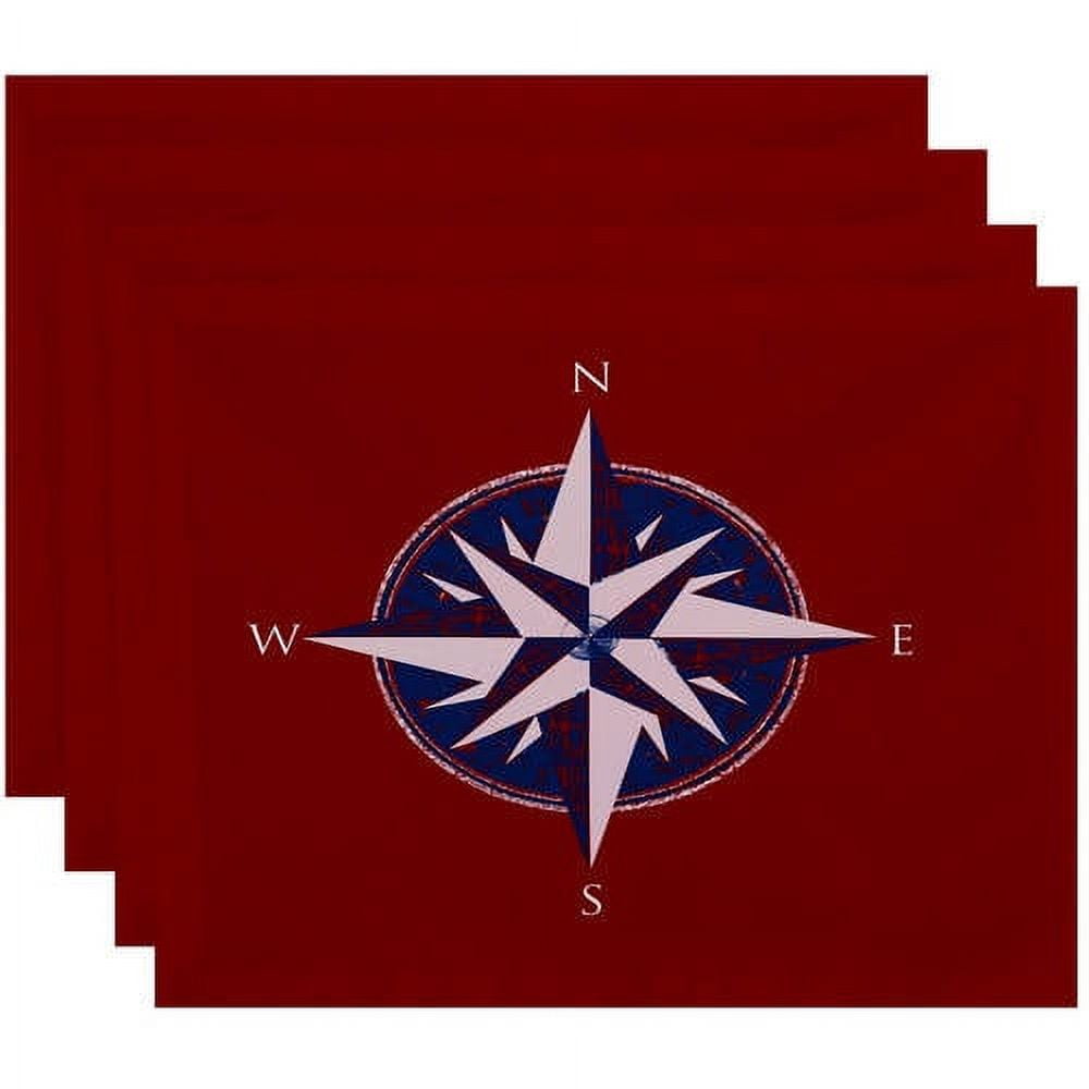 Simply Daisy 18" x 14" Compass Geometric Print Placemats, Set of 4
