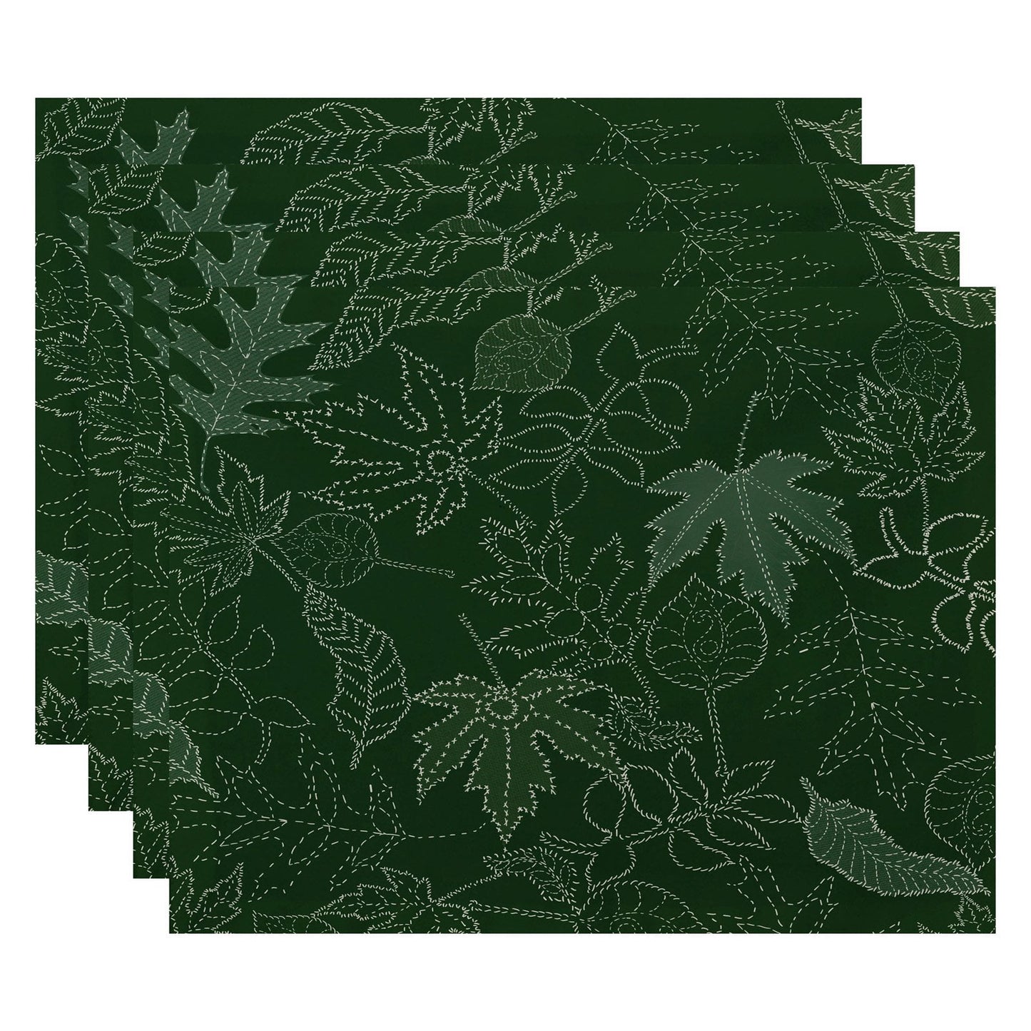 Simply Daisy 18" x 14" Dotted Leaves Floral Print Placemat