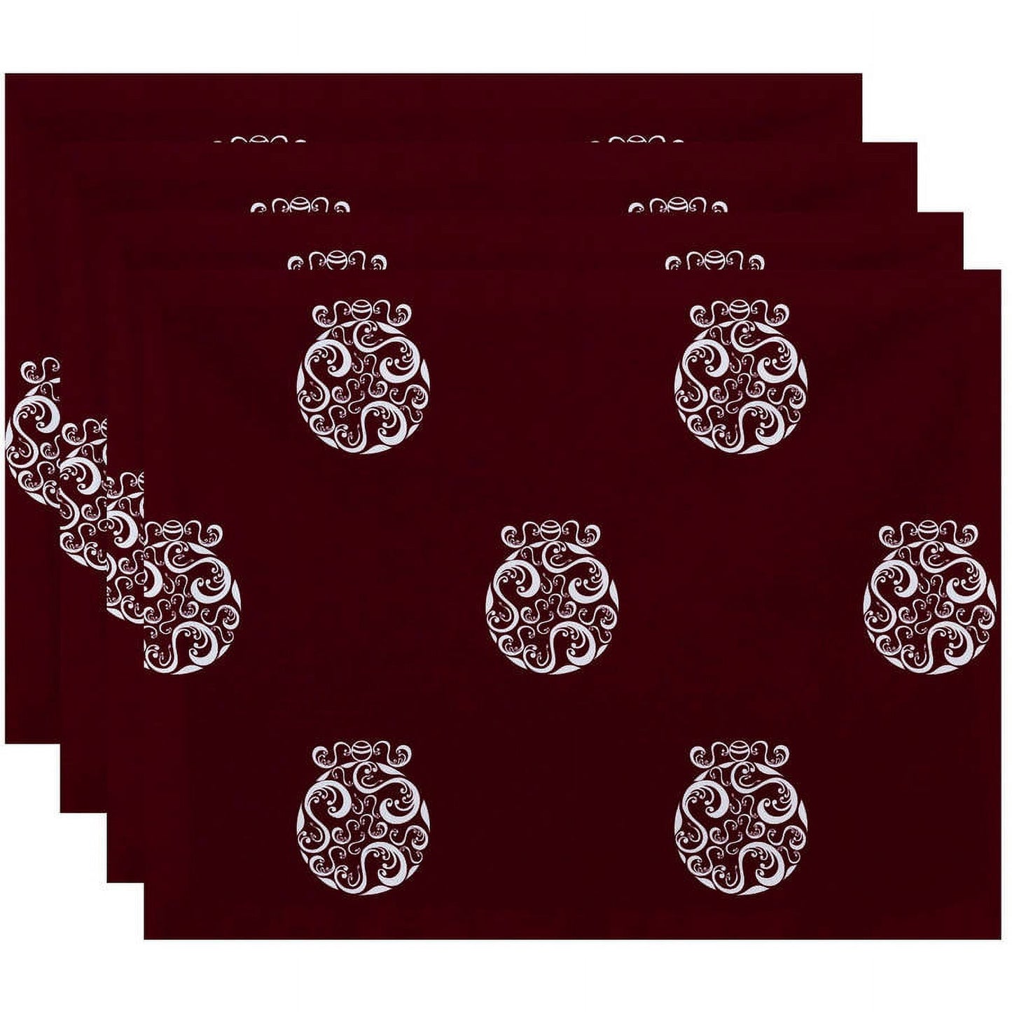 Simply Daisy 18" x 14" Fancy-Bulb Holiday Print Placemat