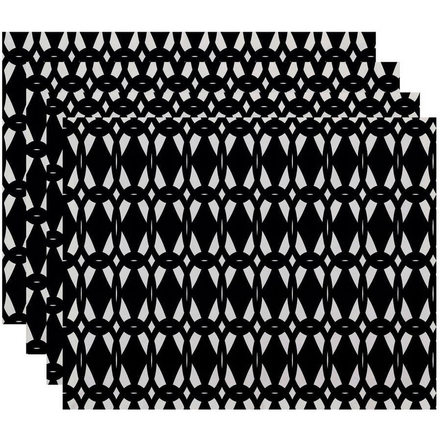 Simply Daisy 18" x 14" Geo-Craze Geometric Print Placemats, Set of 4