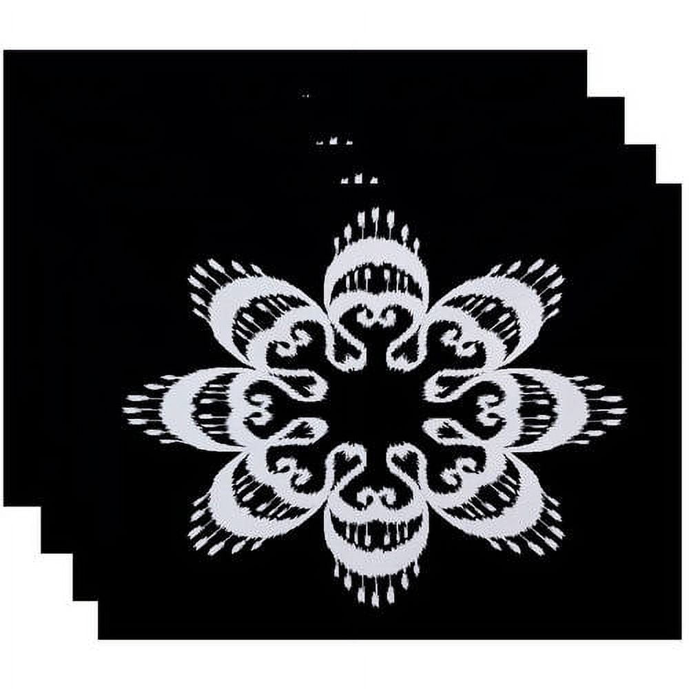 Simply Daisy 18" x 14" Ikat Mandala Geometric Print Placemats, Set of 4