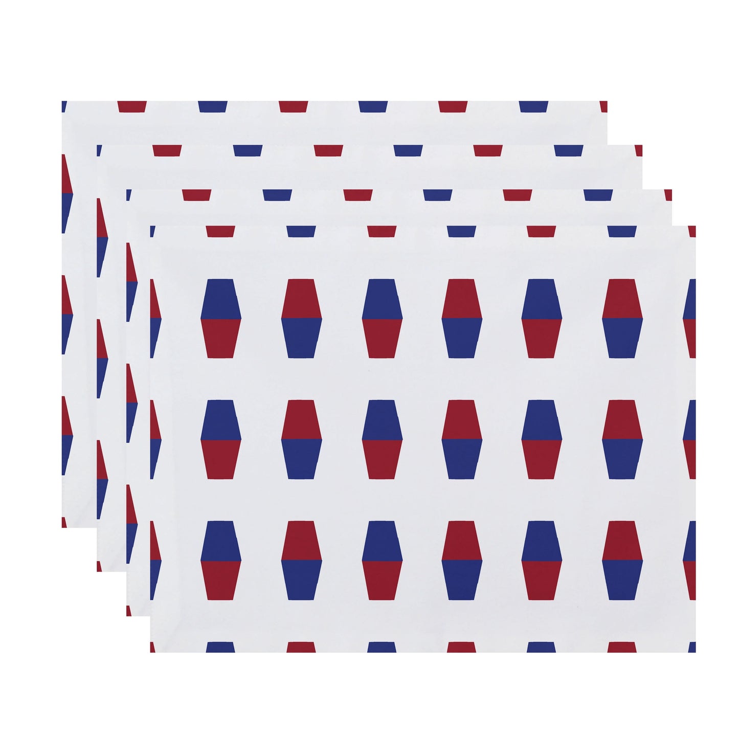 Simply Daisy, 18 x 14 Inch, Bowling Pins, Geometric Print Placemat (Set of 4), Red