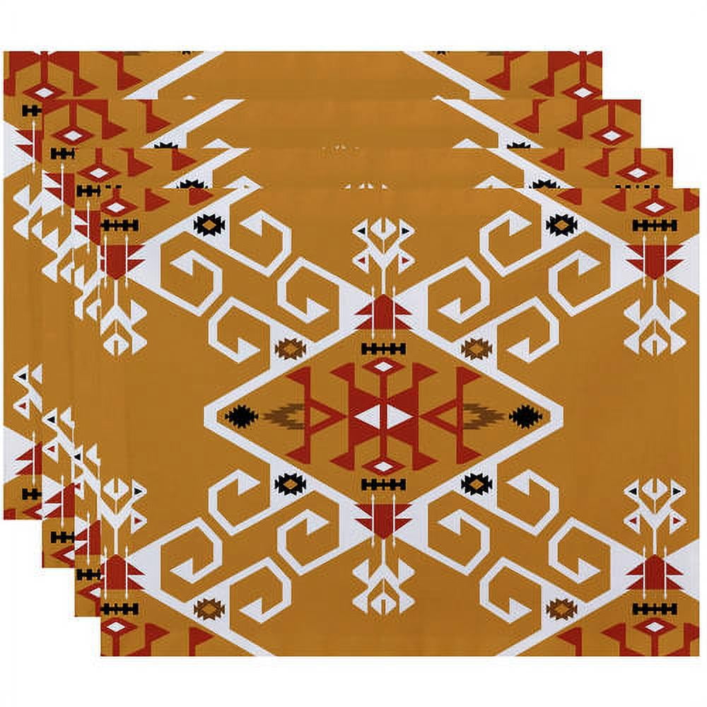 Simply Daisy 18" x 14" Jodhpur Medallion Geometric Print Placemats, Set of 4