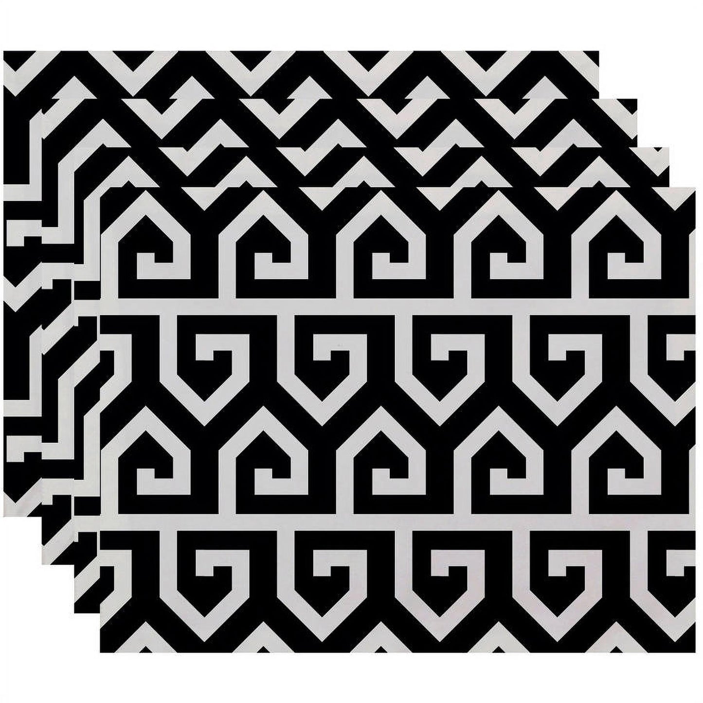 Simply Daisy 18" x 14" Keyed Up Geometric Print Placemats, Set of 4