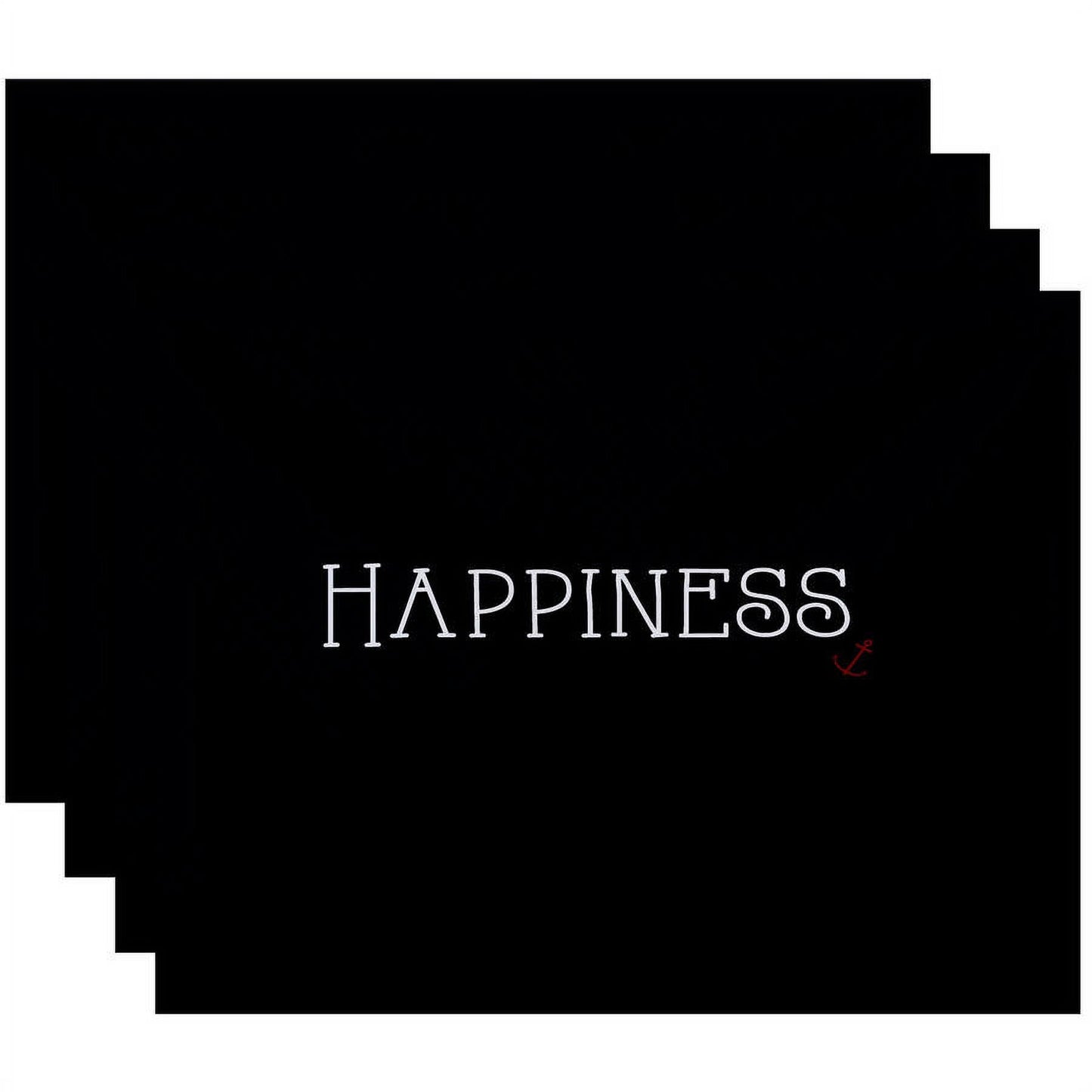Simply Daisy 18" x 14" Nautical Happiness Word Print Placemats, Set of 4