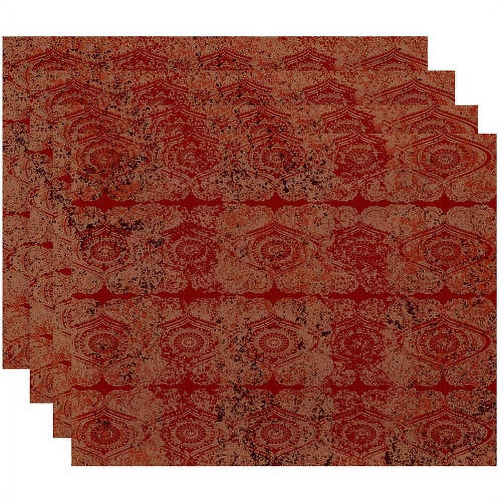 Simply Daisy 18" x 14" Patina Geometric Print Placemats, Set of 4