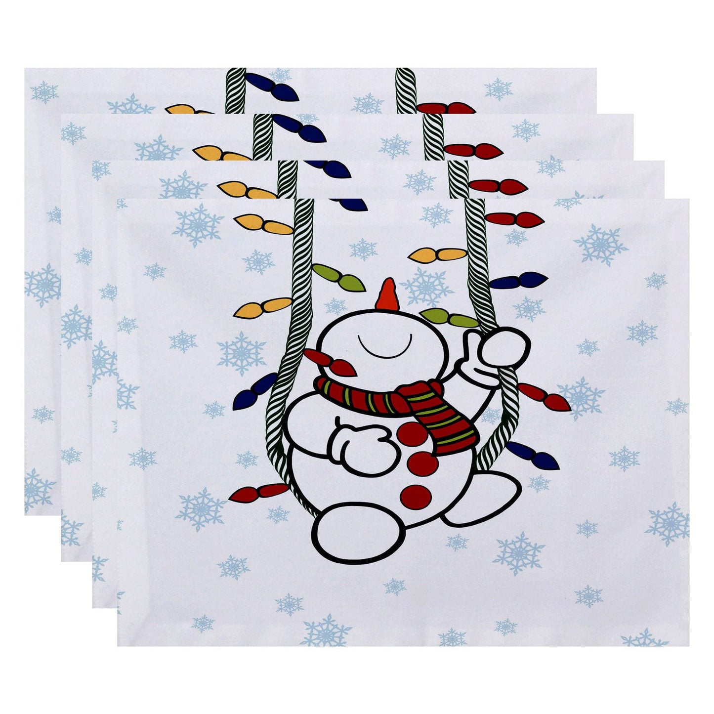 Simply Daisy 18" x 14" Winter Whimsy Geometric Print Placemats, Set of 4