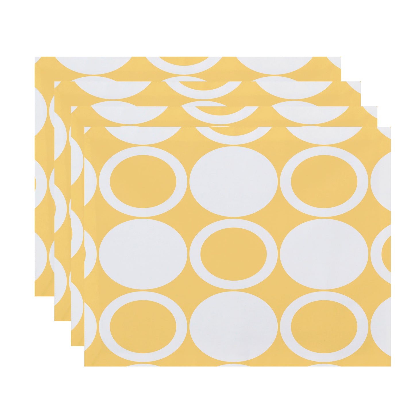 Simply Daisy, 18 x 14 inch, ModCircles, Geometric Print Placemat (Set of 4), Yellow