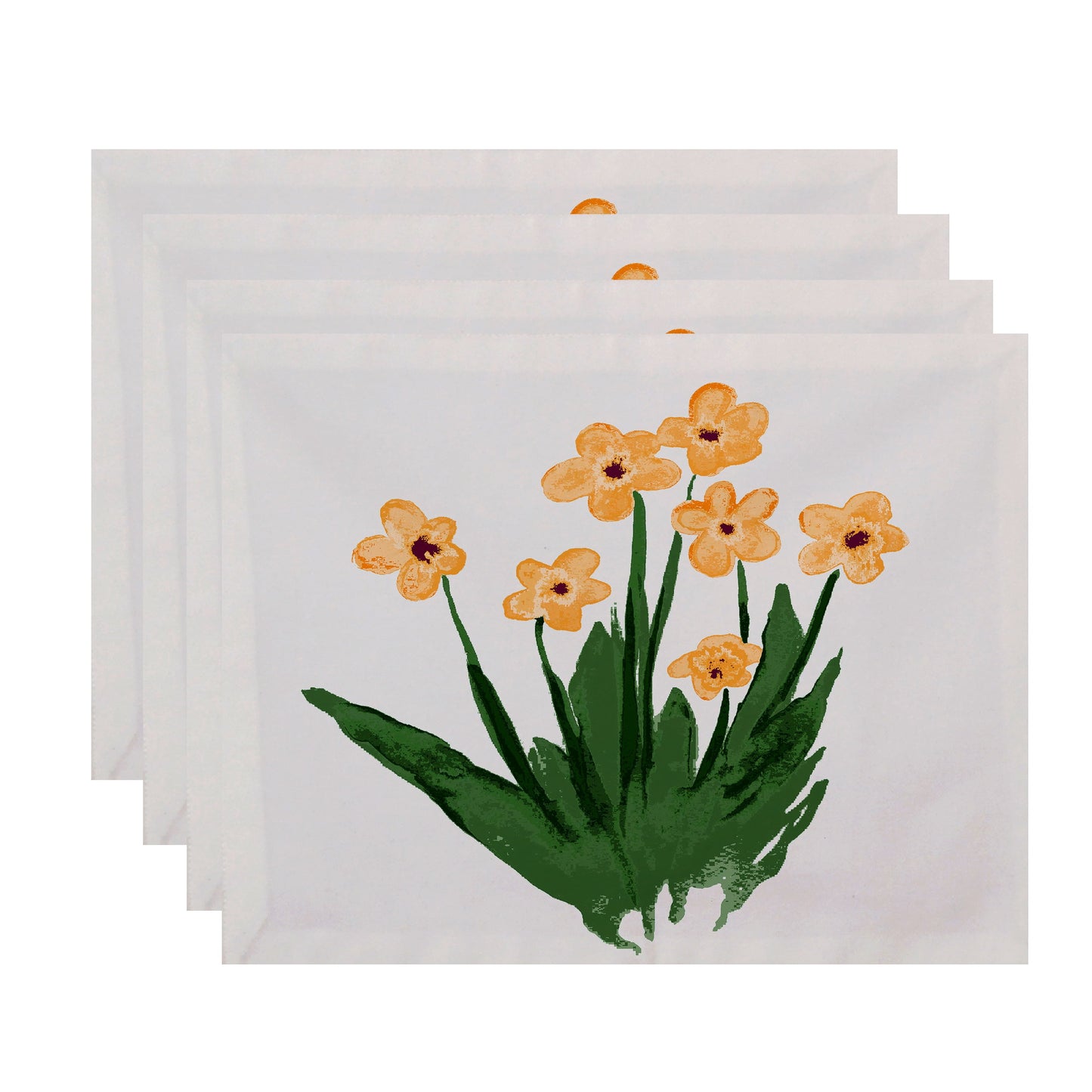 Simply Daisy, 18 x 14 inch, Pretty Little Flower Placemat (set of 4), Yellow