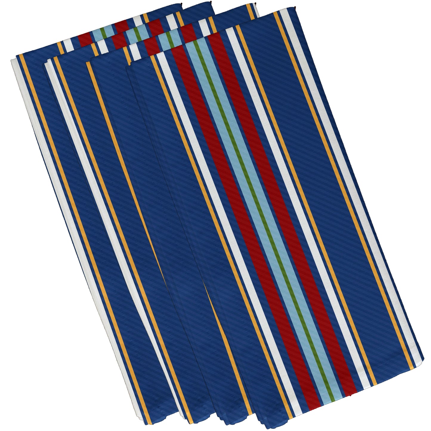 Simply Daisy 18" x 18" Royal Multi-Stripe Napkins, Set of 4