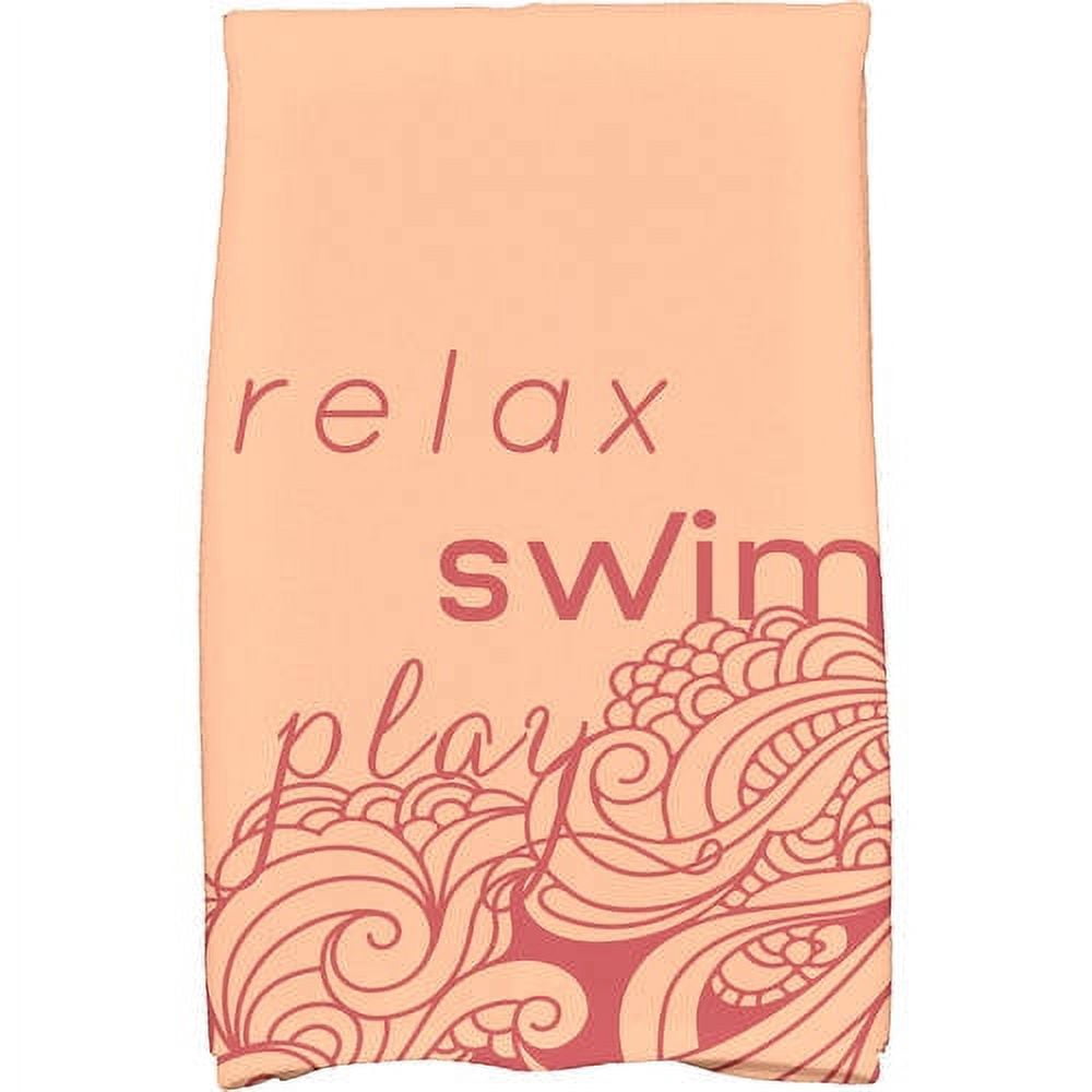 Simply Daisy 18" x 30" Mellow Mantra Word Print Kitchen Towel