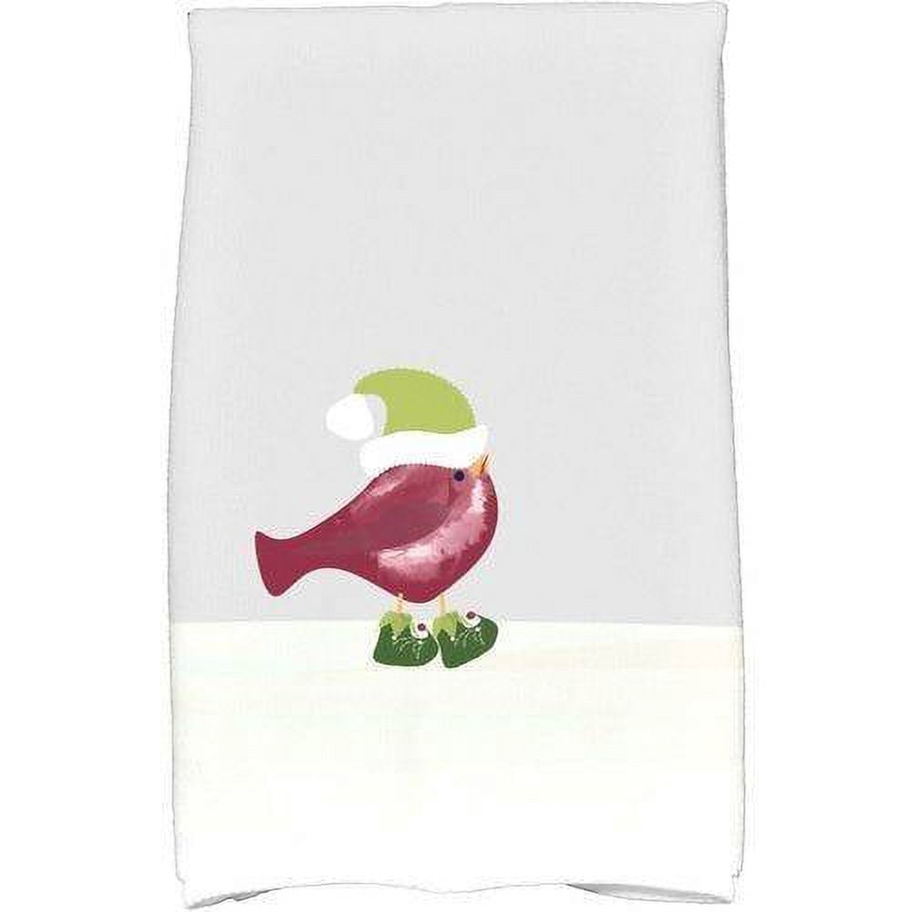 Simply Daisy 18" x 30" Merry Christmas Bird Holiday Animal Print Kitchen Towel