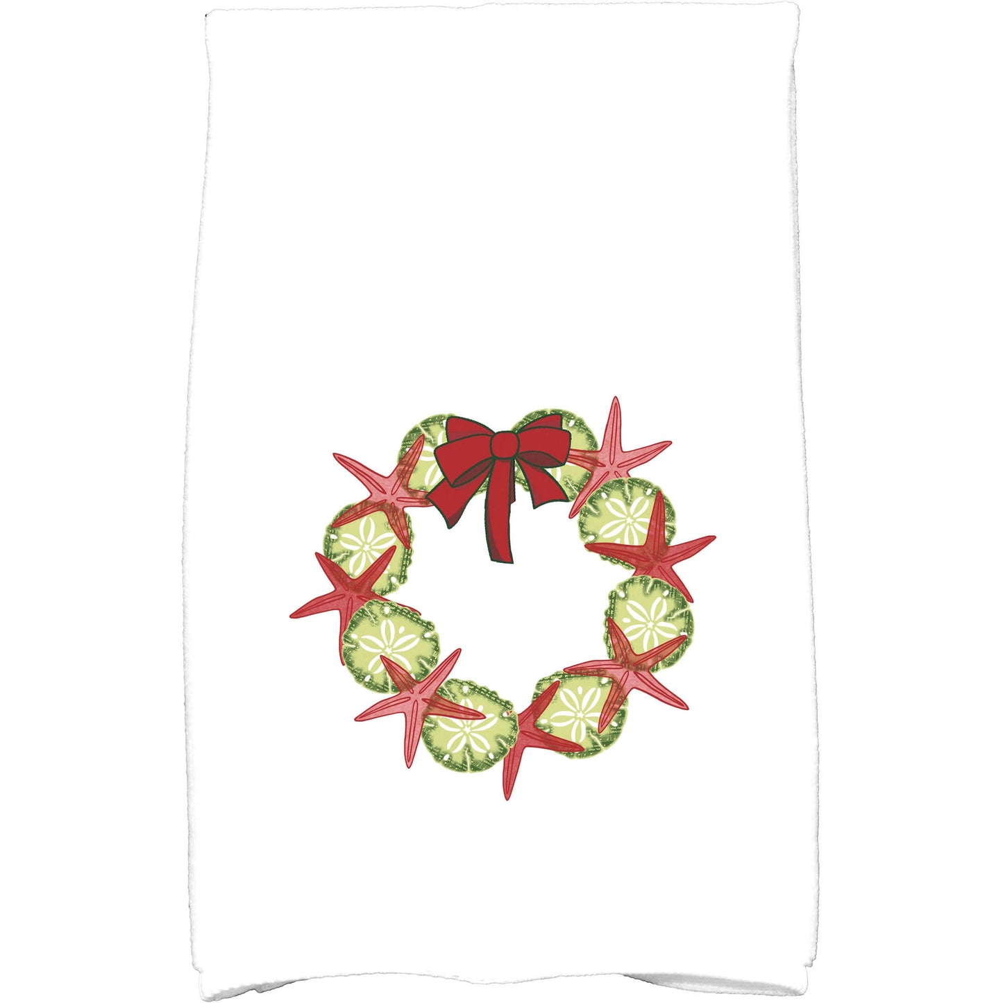 Simply Daisy 18" x 30" SS Wreath Holiday Geometric Print Kitchen Towel