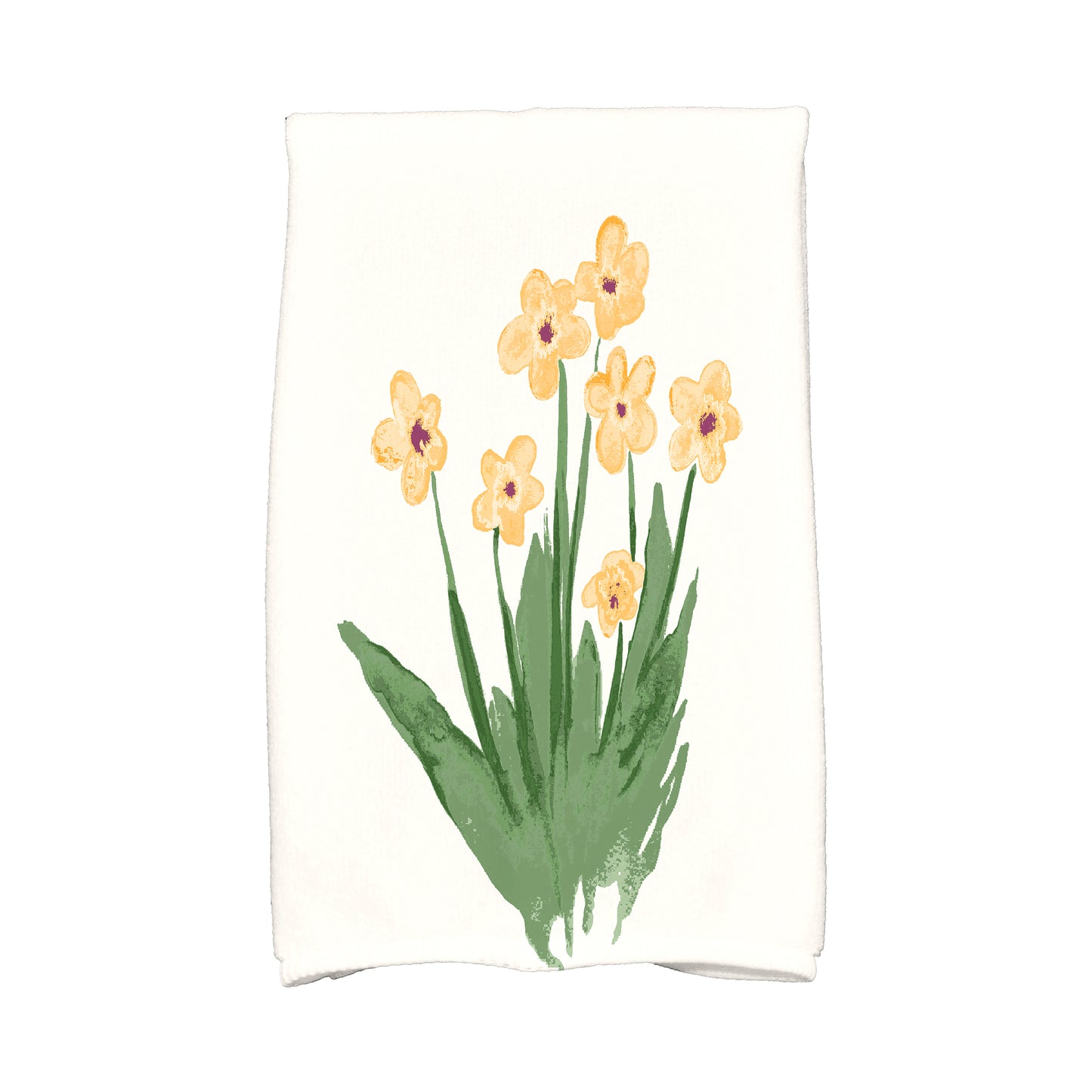 Simply Daisy, 18 x 30 inch, Pretty Little Flower Kitchen Towel, Yellow