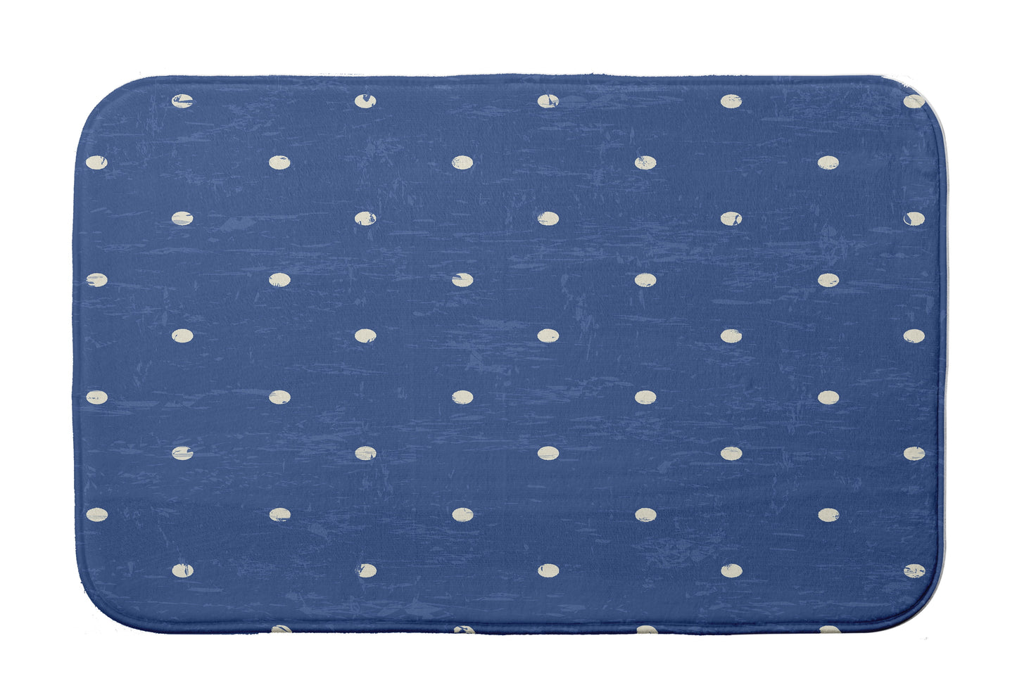 Simply Daisy 24" x 17" Plush Microfiber Blue Dorothy Dot Bath Mat