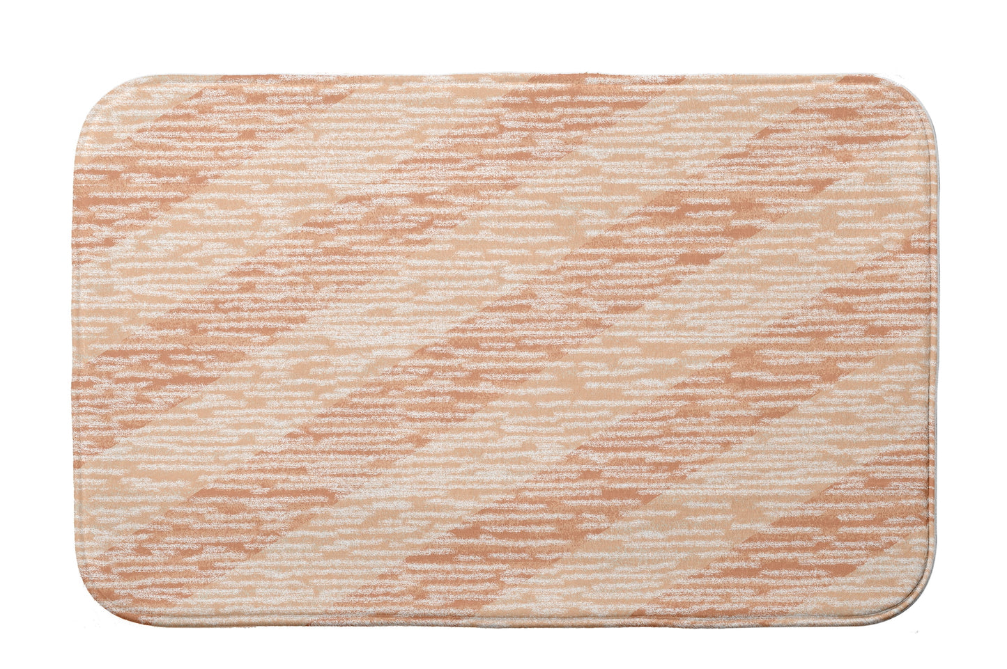Simply Daisy 24" x 17" Plush Microfiber Coral Marled Knit Stripe Bath Mat