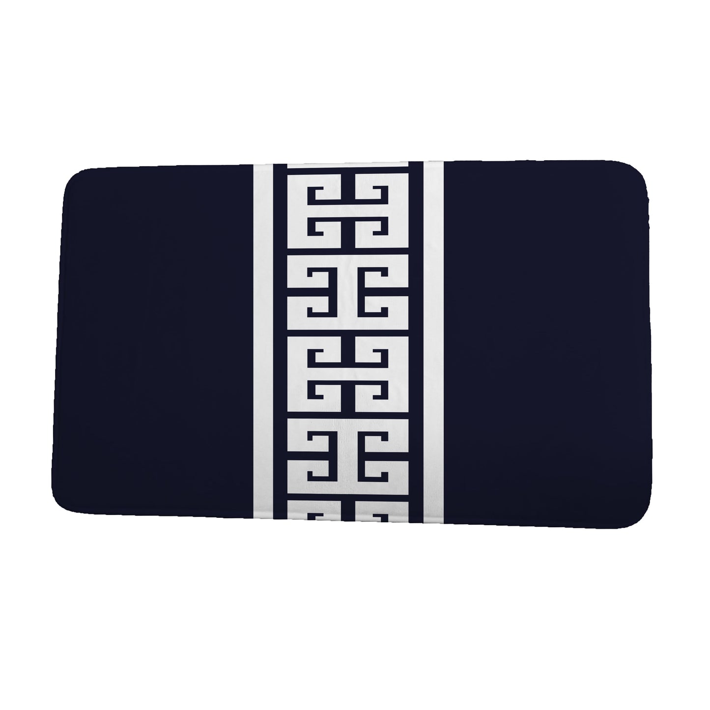 Simply Daisy 24" x 17" Plush Microfiber Navy Key Stripe Bath Mat