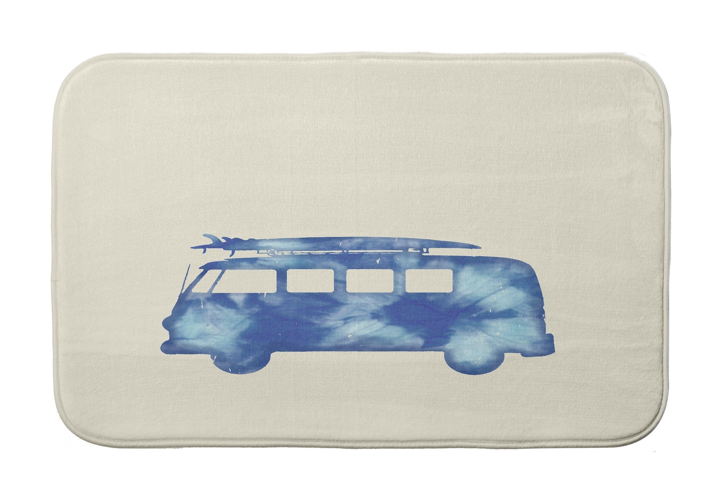 Simply Daisy 34" x 21" Plush Microfiber Blue Beach Drive Bath Mat