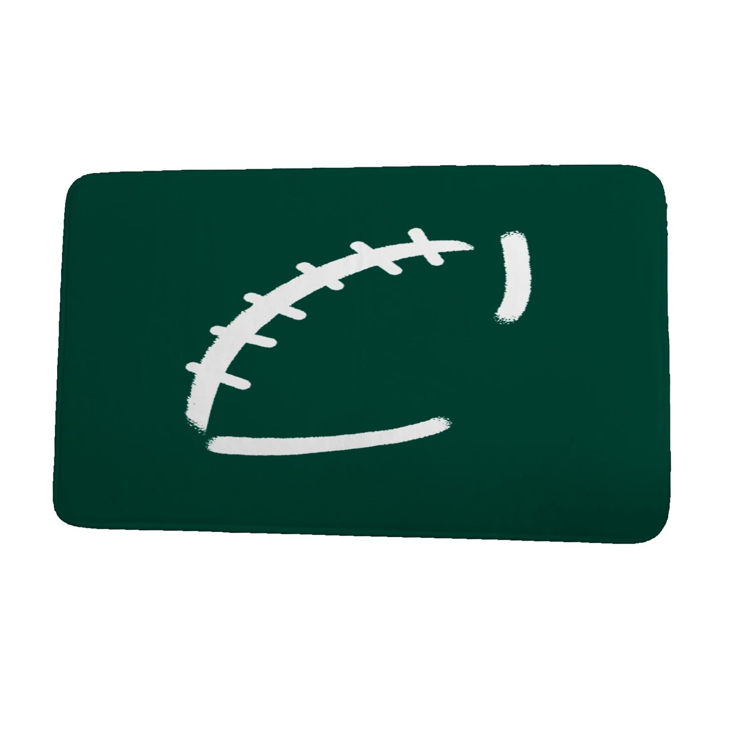 Simply Daisy 34" x 21" Plush Microfiber Green Football Bath Mat