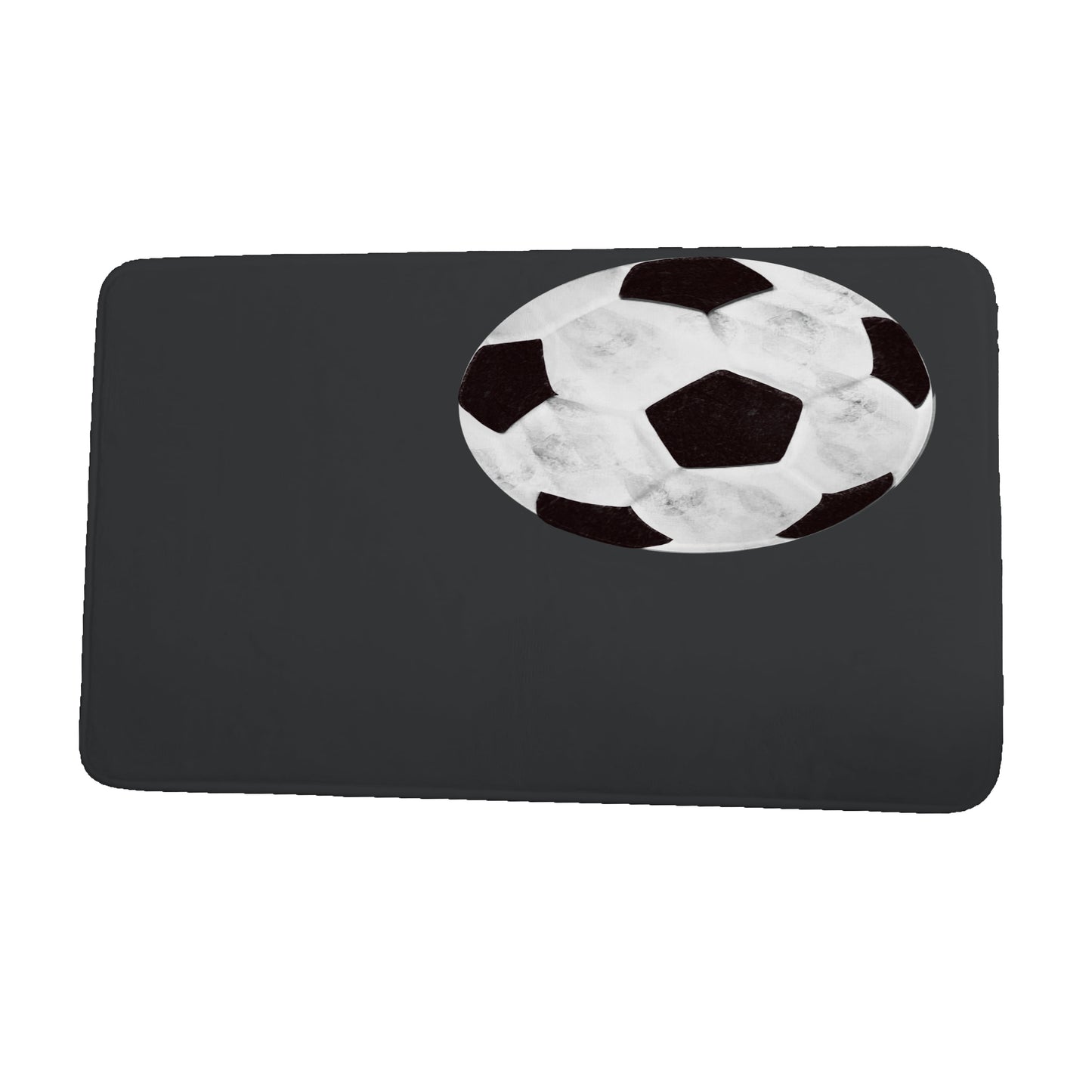 Simply Daisy 34" x 21" Plush Microfiber Grey Soccer Ball Bath Mat