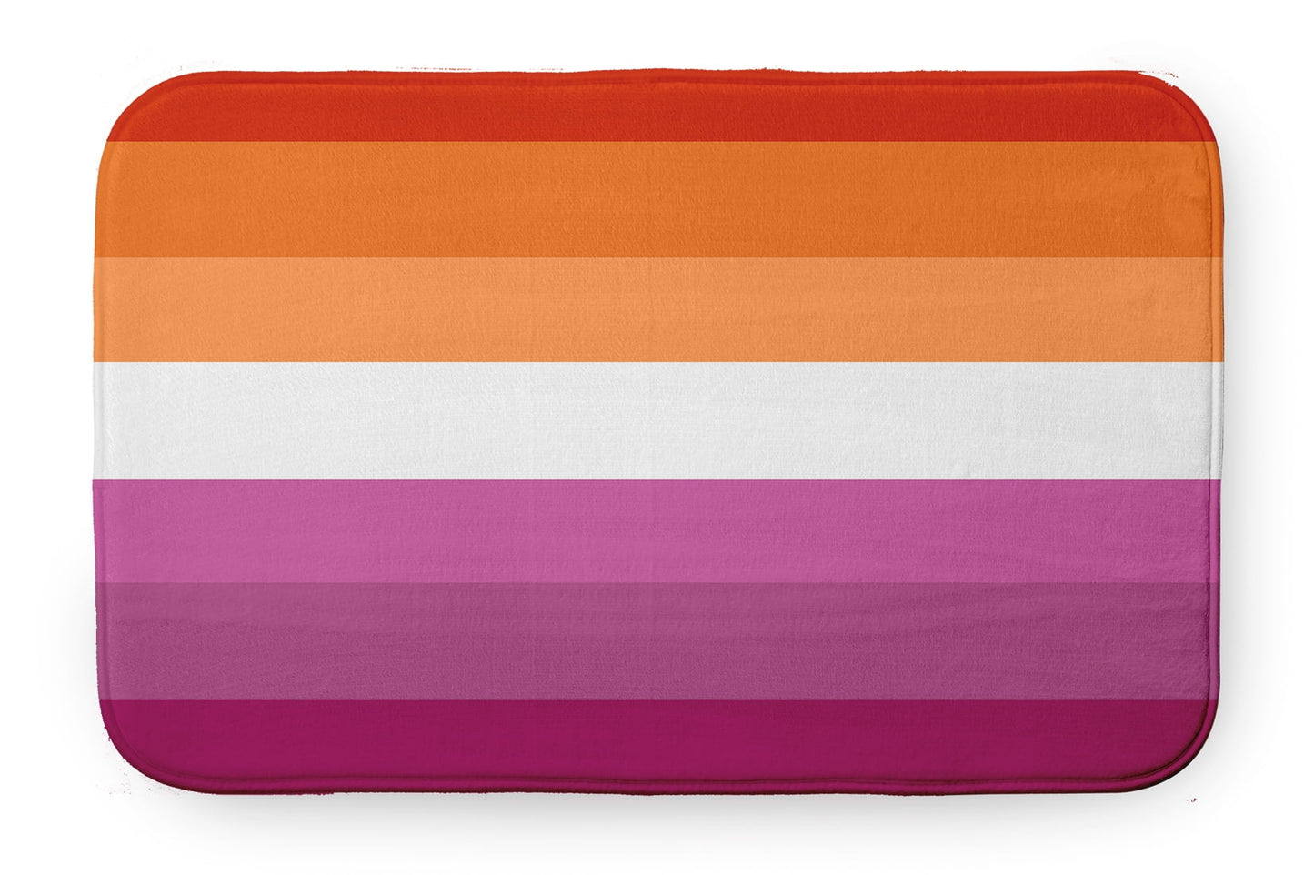 Simply Daisy 34" x 21" Plush Microfiber Orange/White/Pink Striped Bath Mat