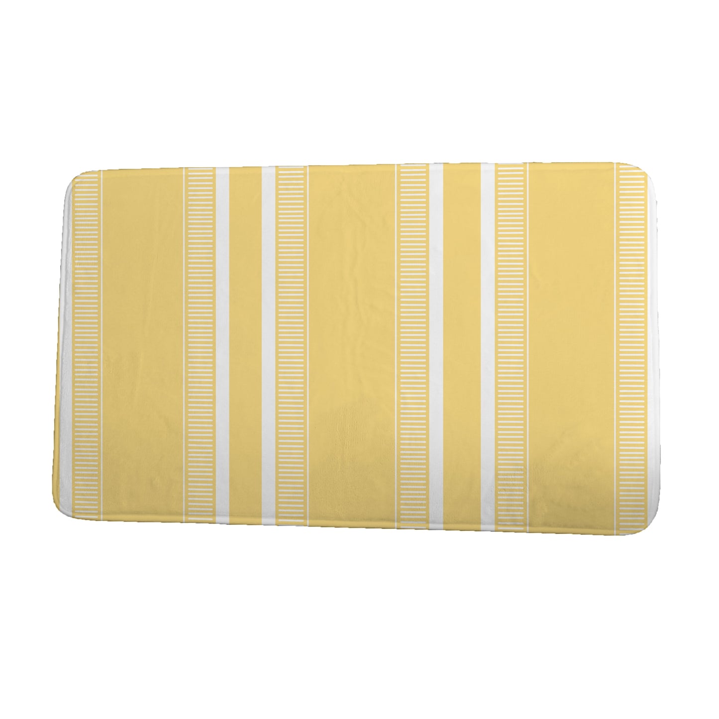 Simply Daisy 34" x 21" Plush Microfiber Yellow Dashing Stripe Bath Mat