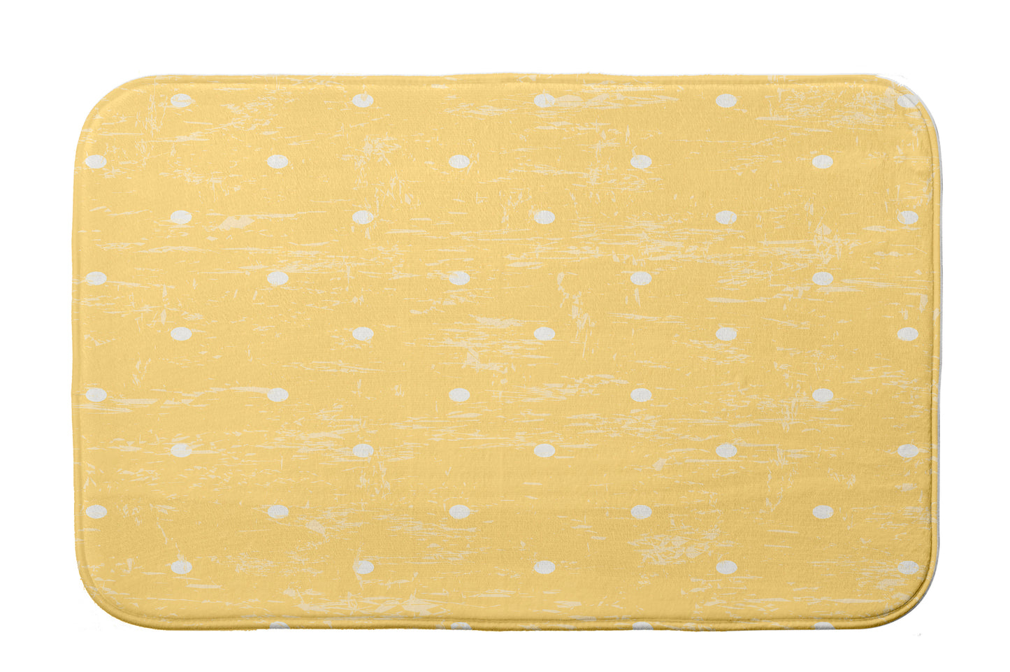 Simply Daisy 34" x 21" Plush Microfiber Yellow Dorothy Dot Bath Mat
