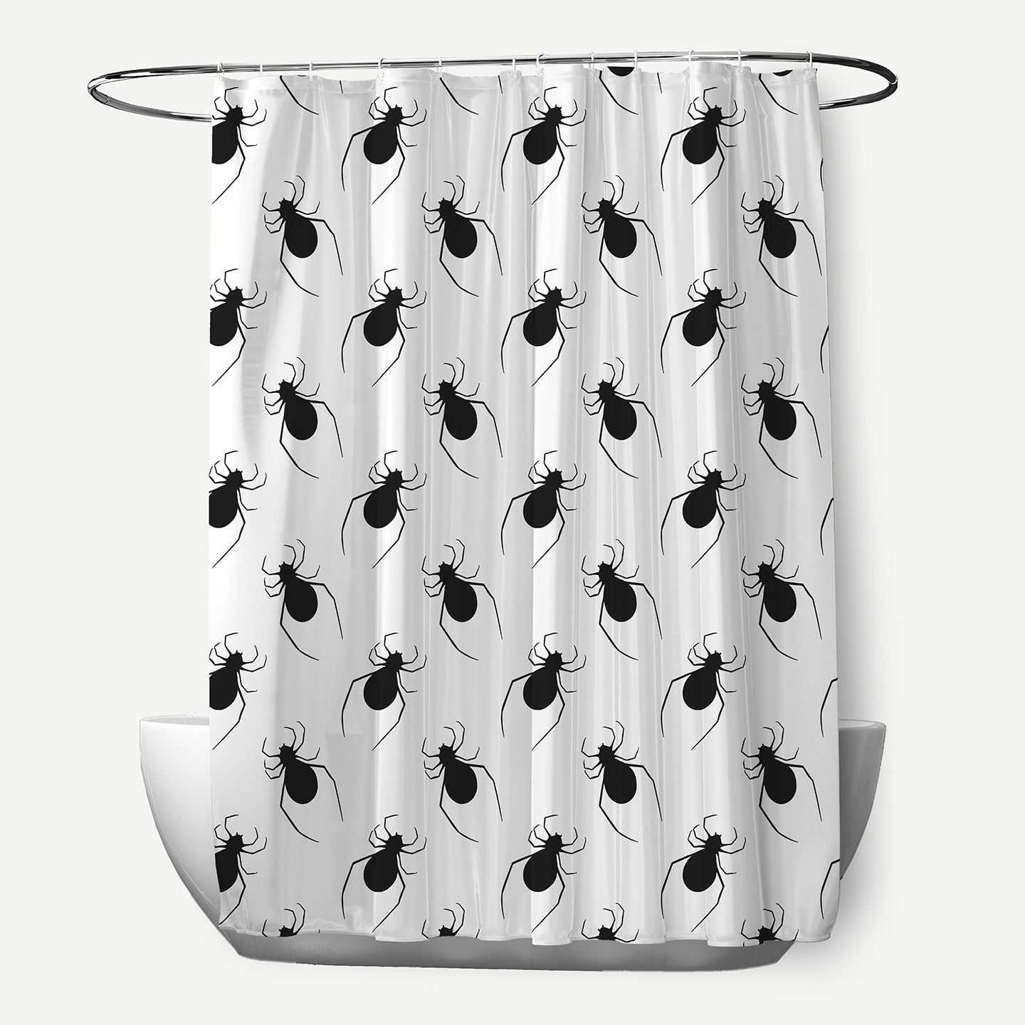 Simply Daisy 70" W x 73" H Spider Pattern Polyester Shower Curtain, White