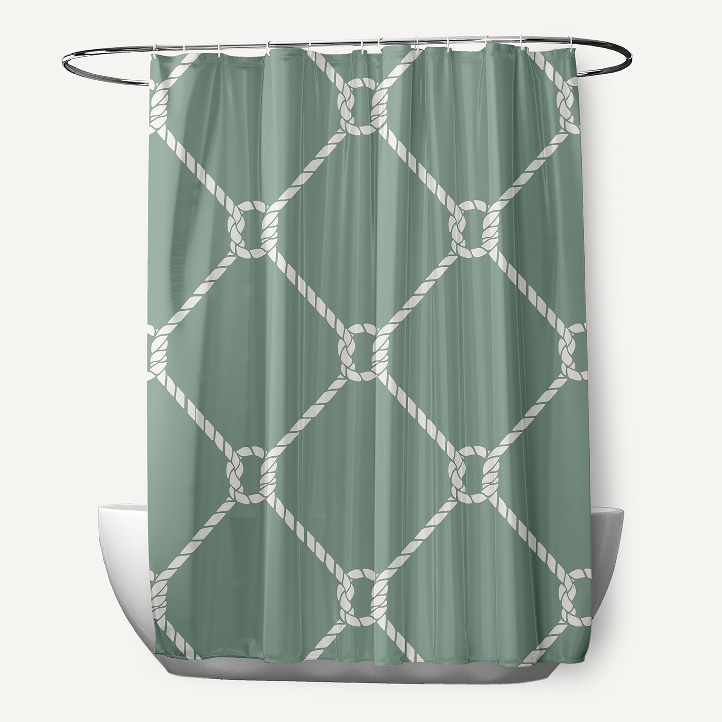 Simply Daisy Ahoy! Sage 70" w x 73" h Shower Curtain