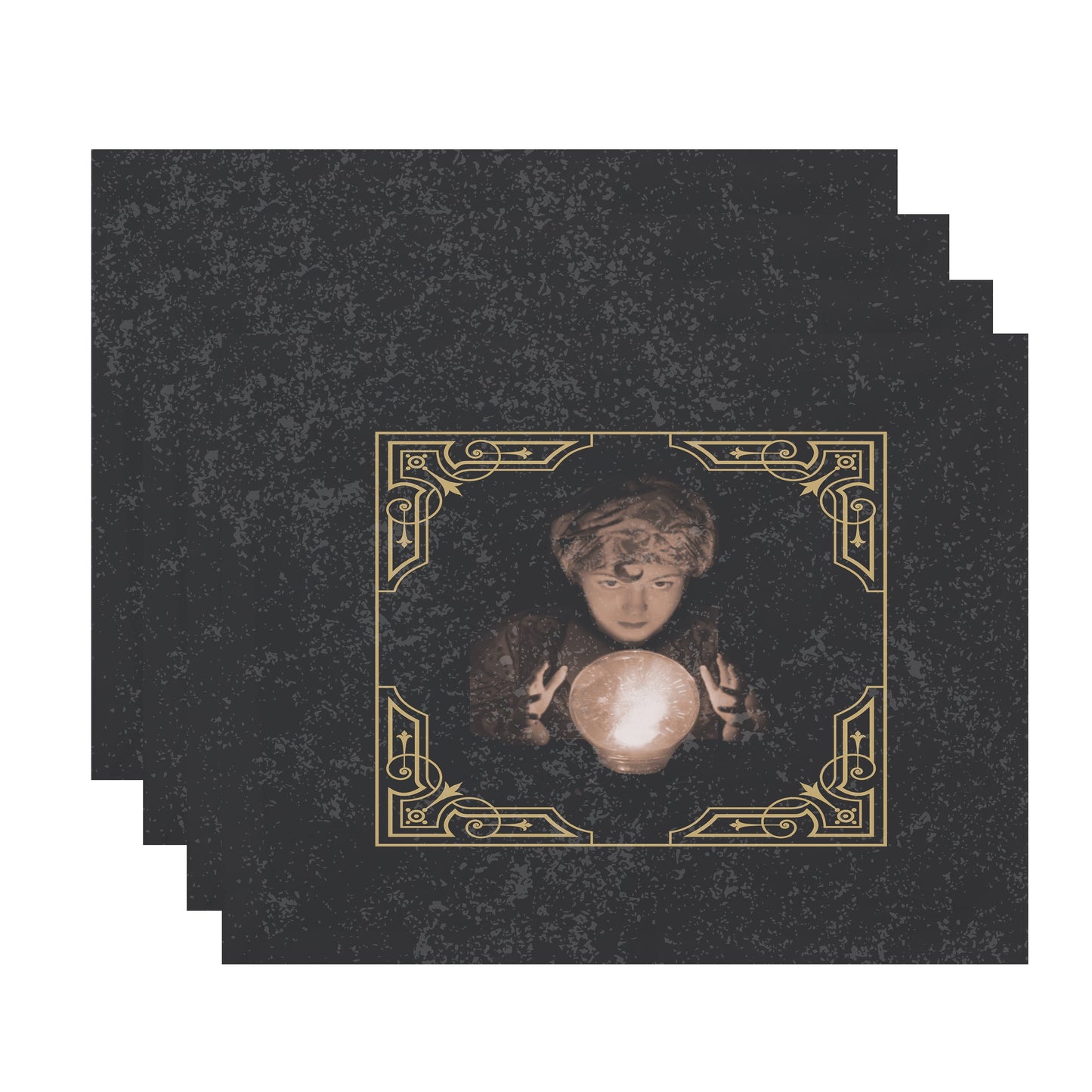 Simply Daisy All Seeing Psychic 18x14 Inch Gold/Yellow Halloween Print Placemat (Set of 4)